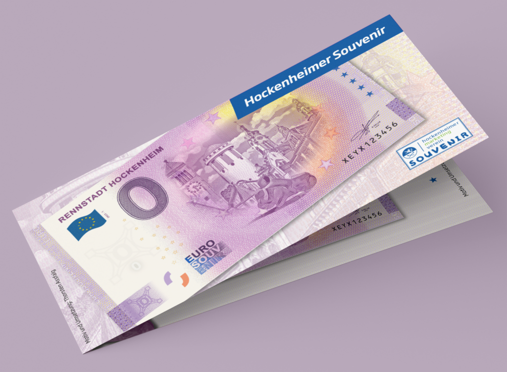 0 Euro Schein Rennstadt Hockenheim in Klappkarte / Folder